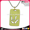 Amostras grátis Nickel Banhado Dog Tags Debossed